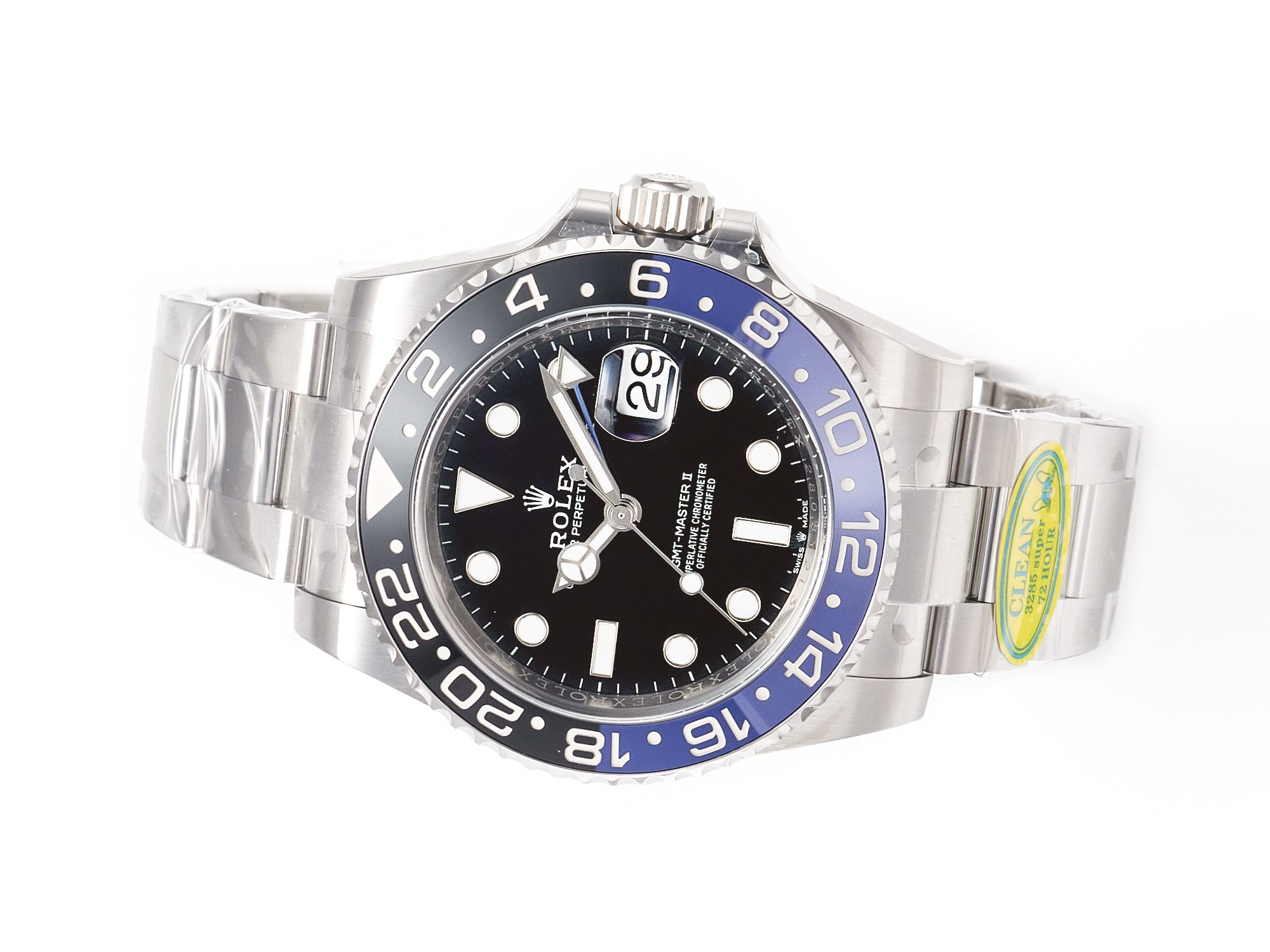 GMT-Master II 126710 BLNR Clean Black/Blue Ceramic 904L Steel Best Edition on Oyster Bracelet DD3285 CHS